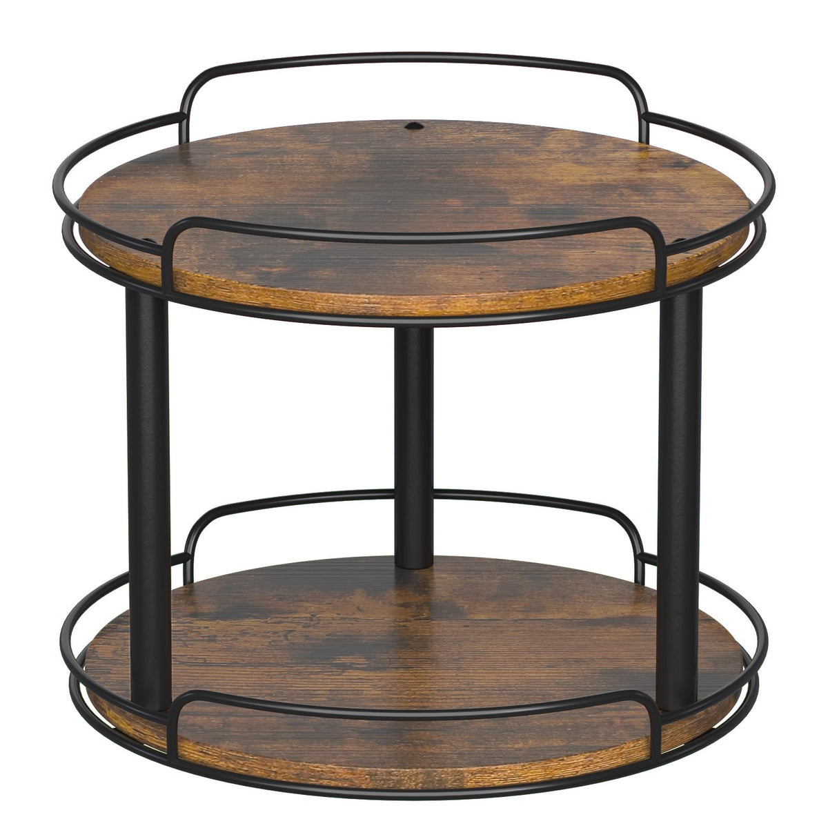 LAMU 12.2-inch wood lazy susan turntable with smooth rotation for easy kitchen access.