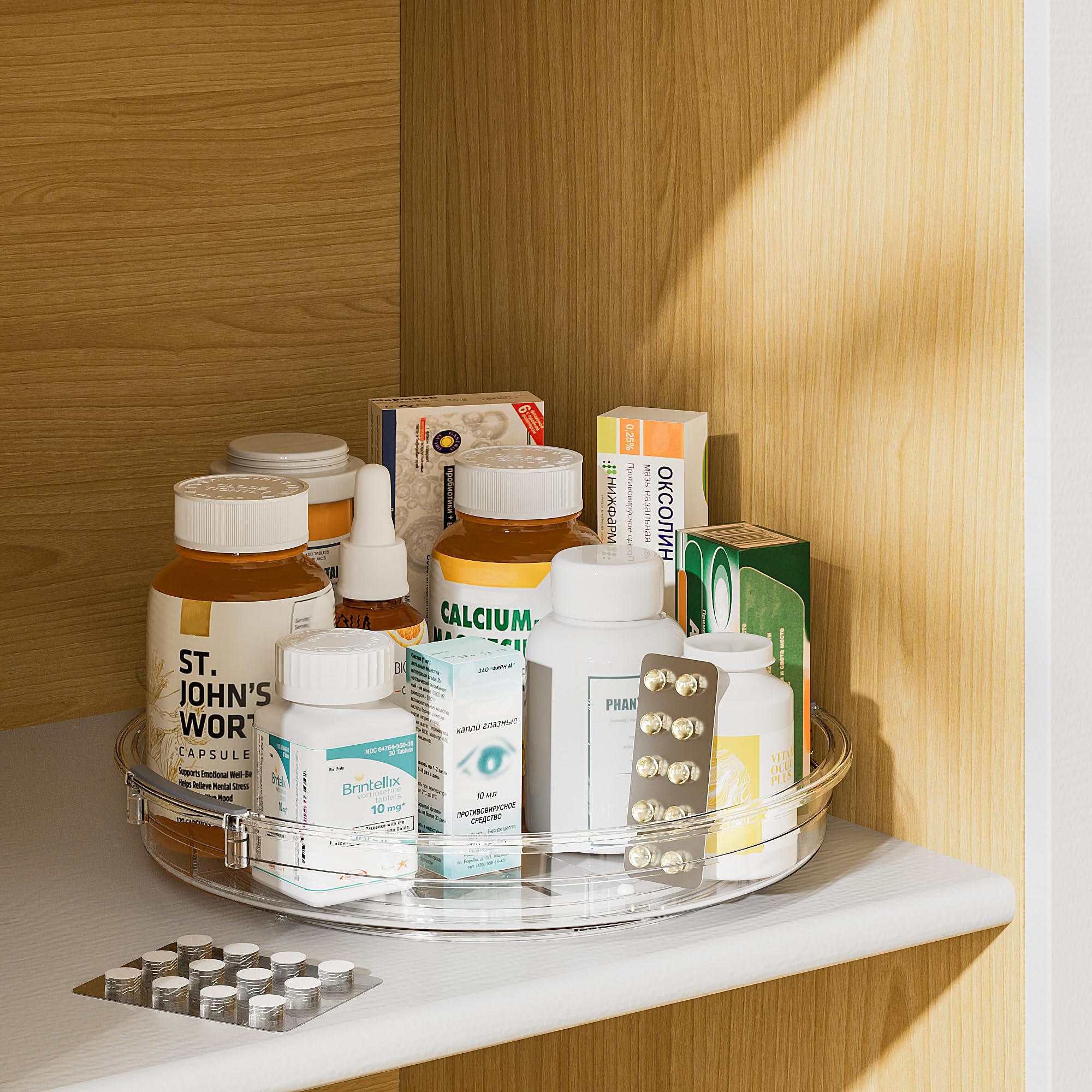 LAMU clear-design Lazy Susan enhances pantry aesthetics with practical rotation