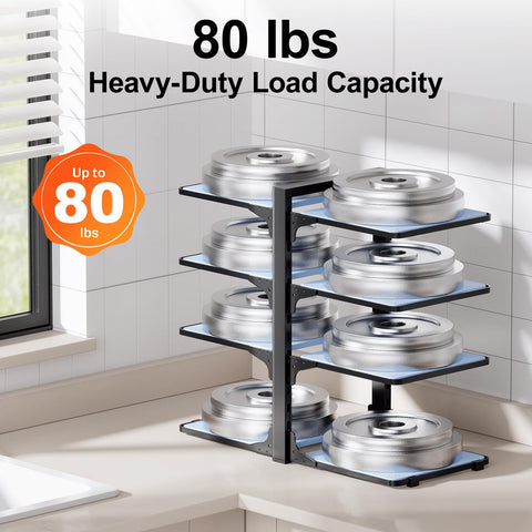 LAMU eight adjustable shelves fit pots up to 12 inches for versatile storage.