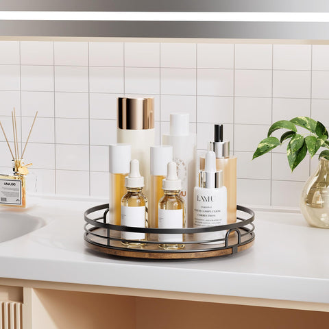 LAMU bathroom vanity organizer adds accessible, tidy storage on sinks