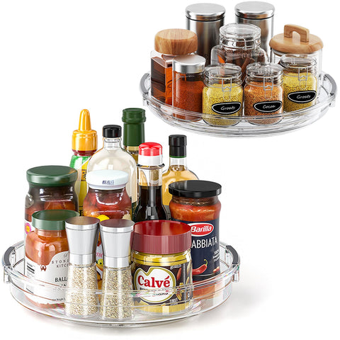 LAMU clear lazy Susan turntable 106-inch diameter for easy cabinet access.