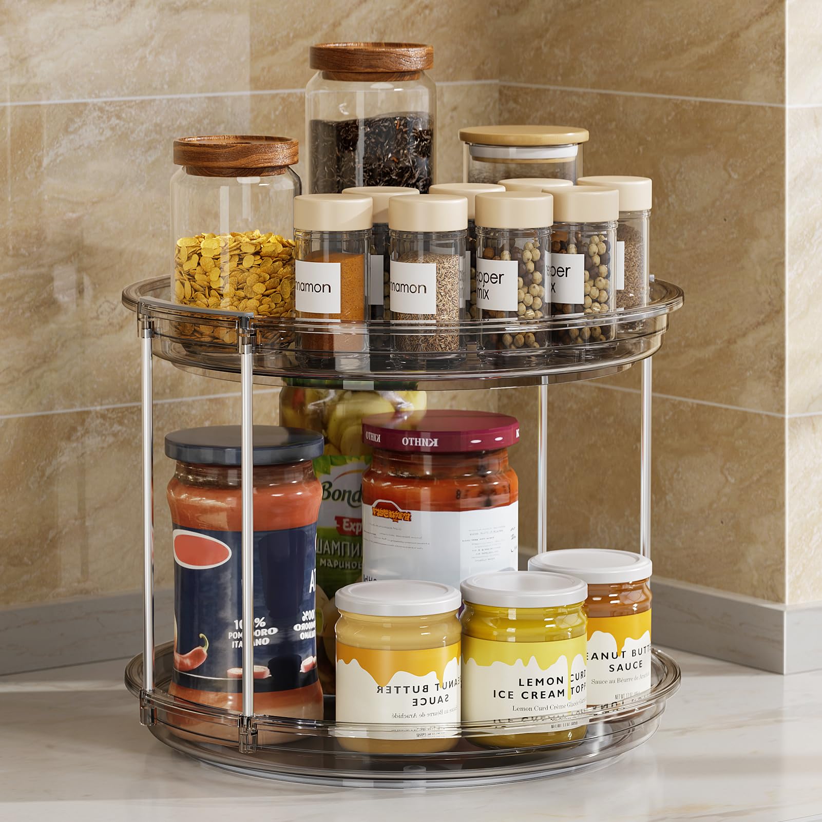 LAMU compact 9.25-inch size fits countertops, shelves, and medicine cabinets