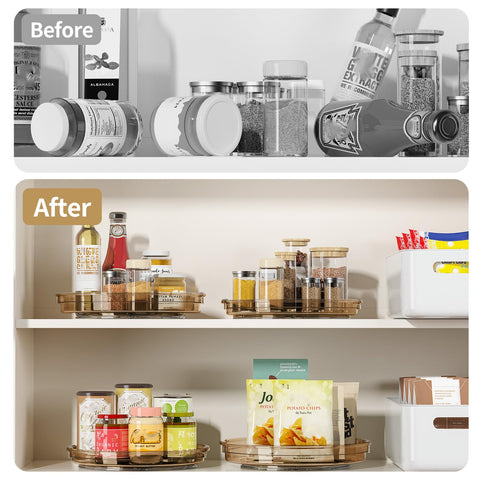 LAMU pantry organizer on a shelf to maximize space and order.