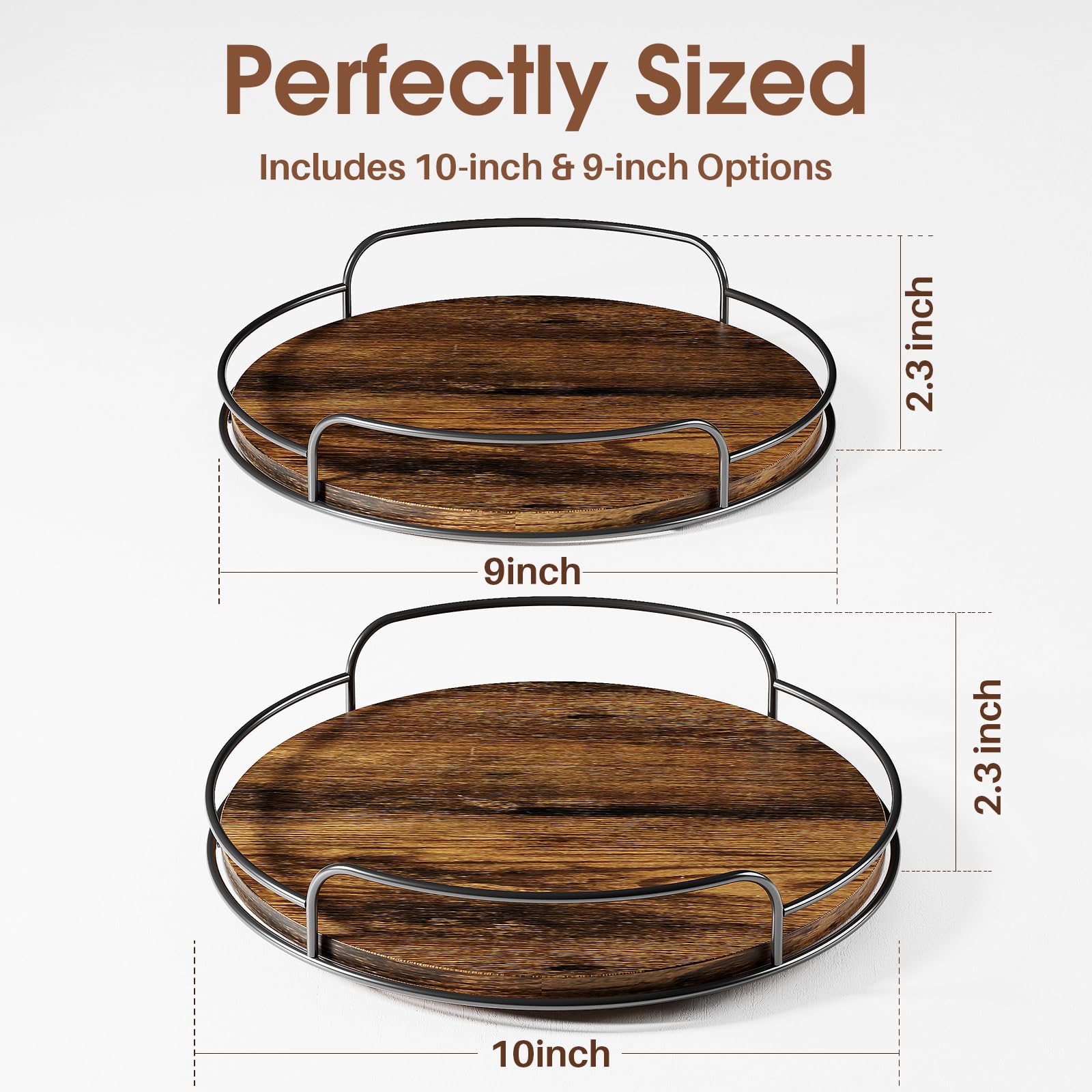 LAMU elegant wooden Lazy Susan doubles as decorative tray.