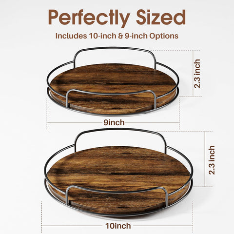 LAMU elegant wooden Lazy Susan doubles as decorative tray.