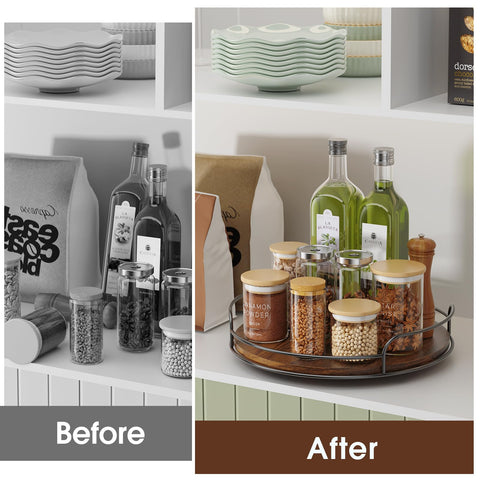 LAMU two-pack Lazy Susan set fits both small and large storage spaces.