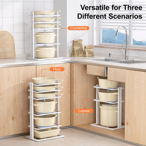 LAMU heavy-duty iron pot organizer with secure frame for durable storage