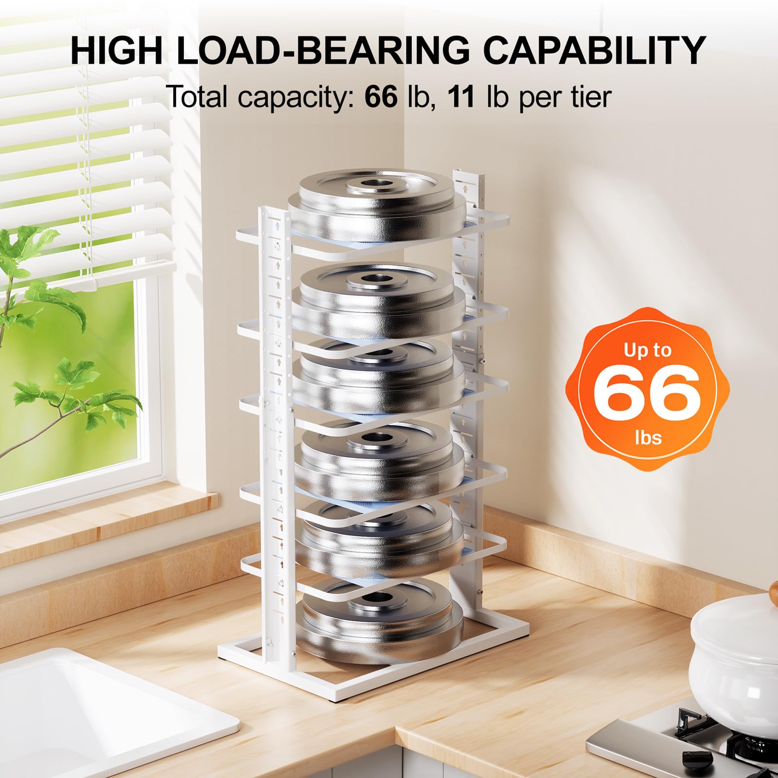 LAMU versatile design working on countertop, cabinet, or floor for flexible storage