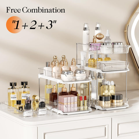 LAMU pull-out drawers with clear acrylic improve item visibility and access
