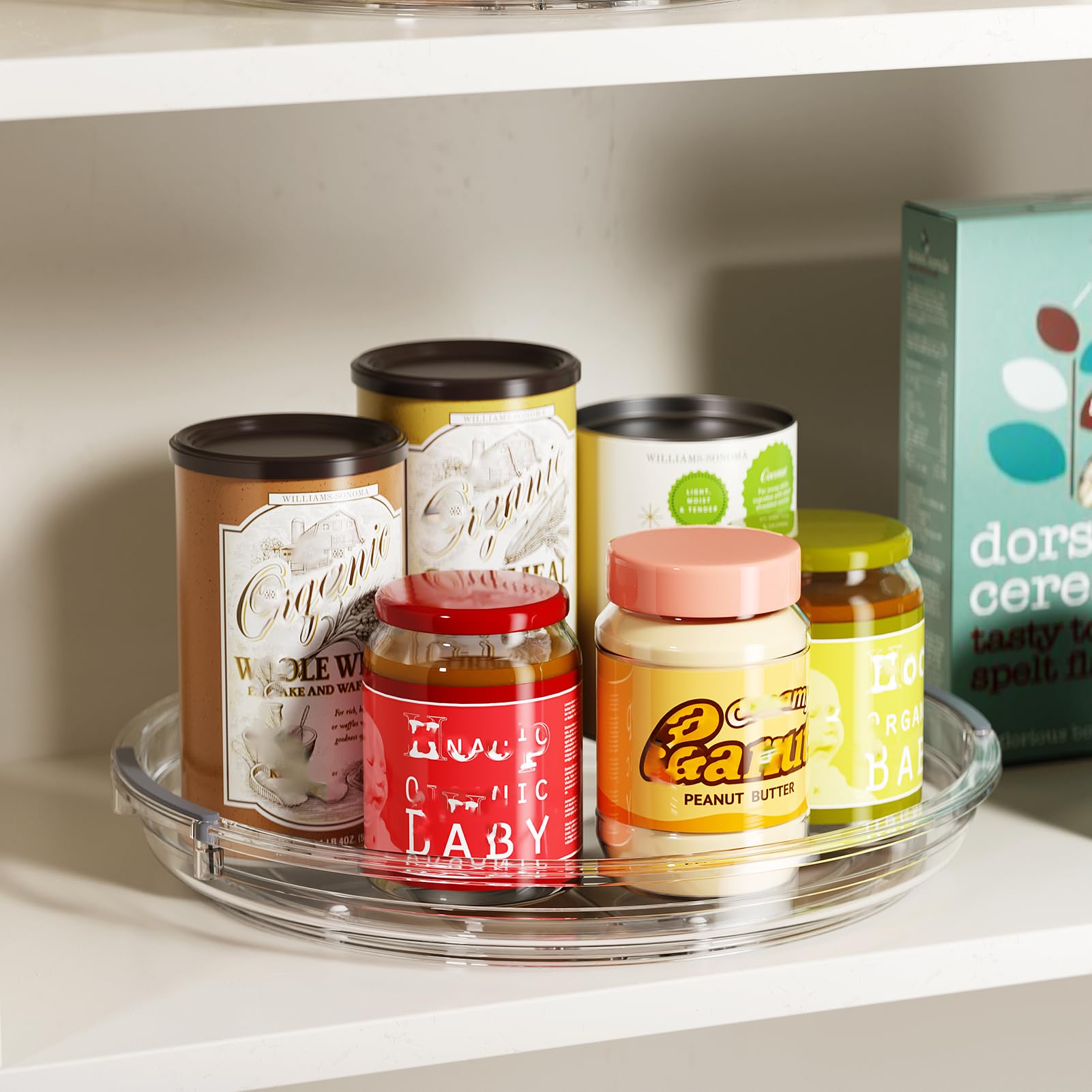 LAMU rotating fridge organizer delivers smooth 360° access to back items.