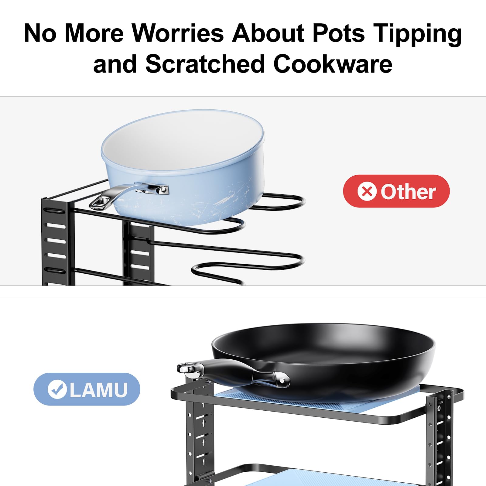 LAMU three-placement-scenarios design supports countertop, cabinet, and floor use.