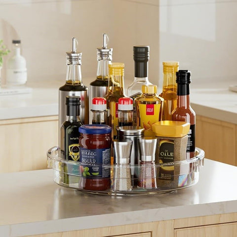 LAMU under-sink Lazy Susan fits tight spaces for better organization.
