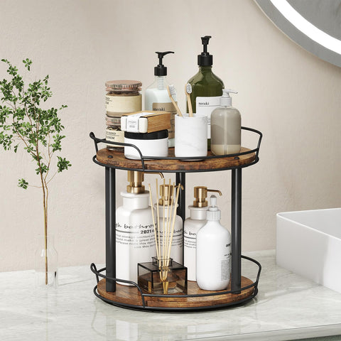 LAMU wood lazy susan easy 2-tier assembly and setup.