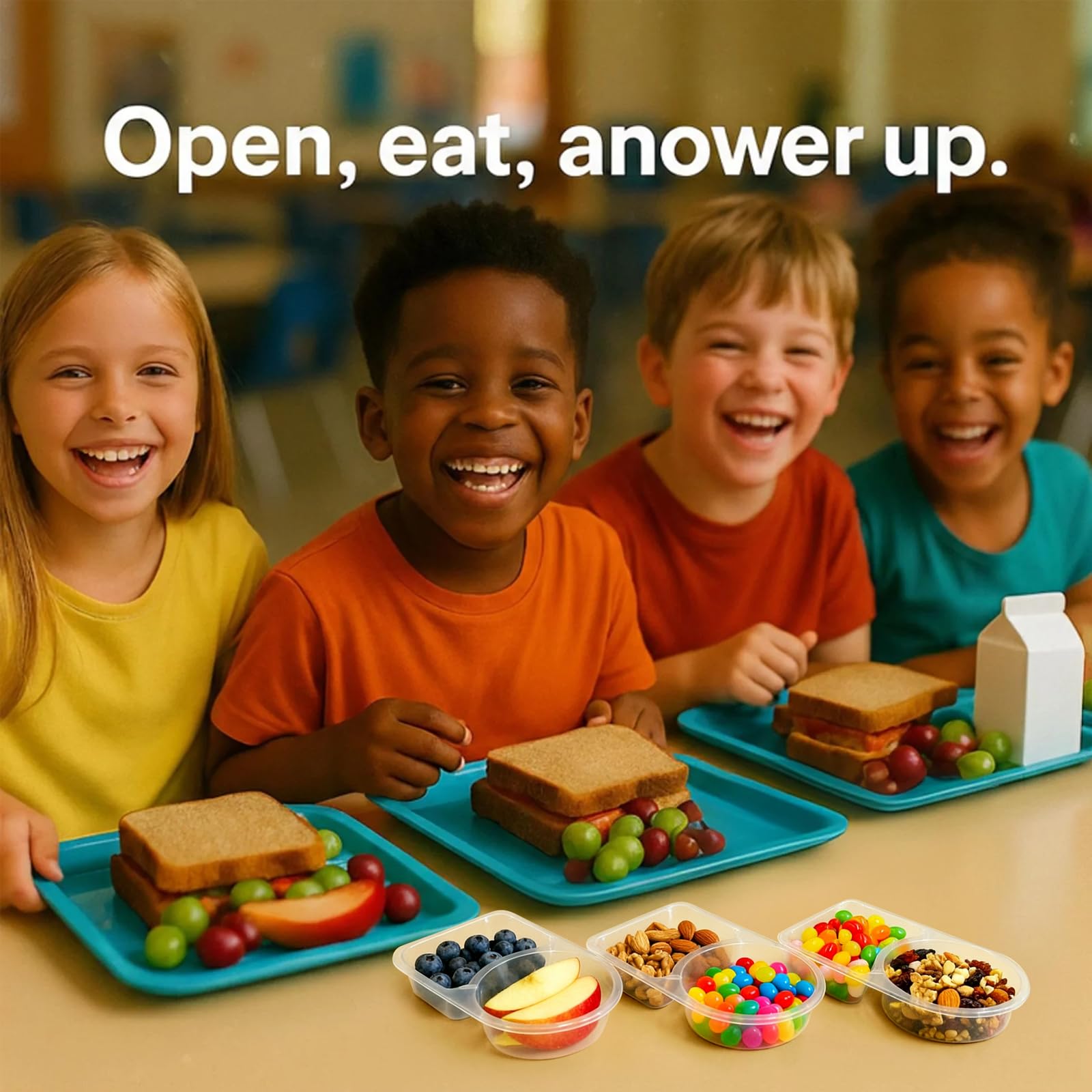 Lanasz snack containers with leak-proof lids prevent spills during transport.