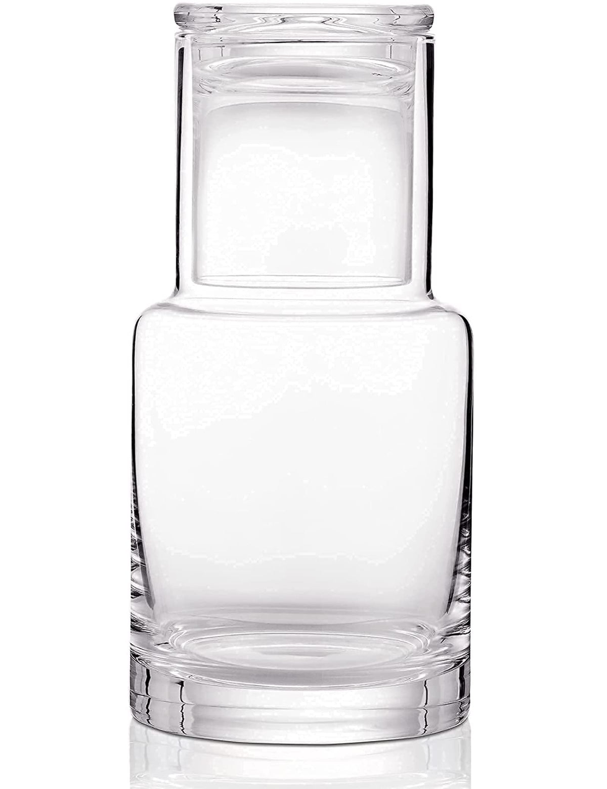Lancici bedside carafe and glass set on a tidy nightstand for quick, spill-free water access.