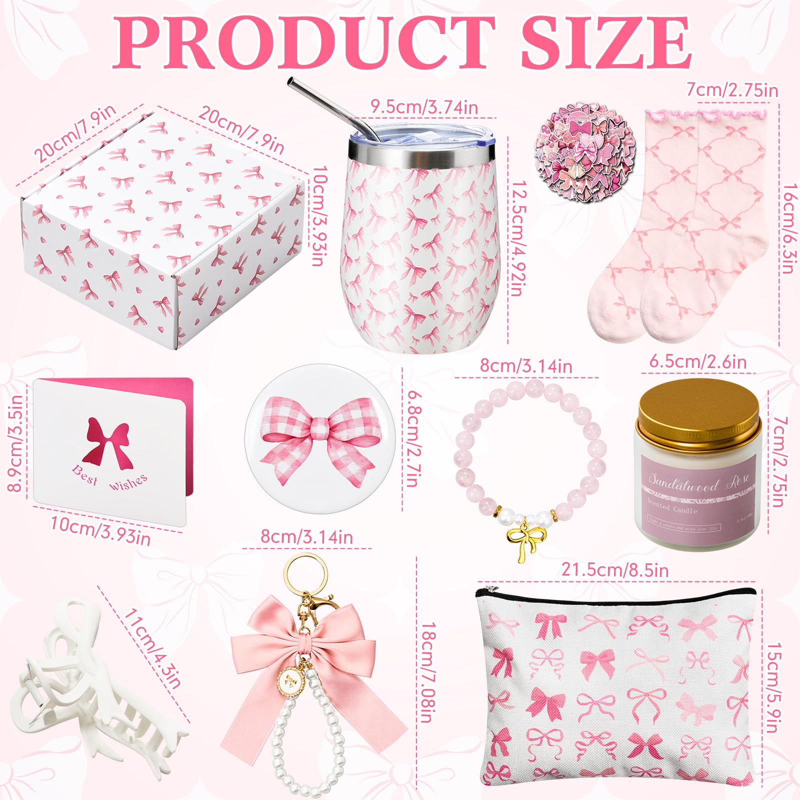 Landical pink bow socks providing cozy, breathable comfort for daily wear.