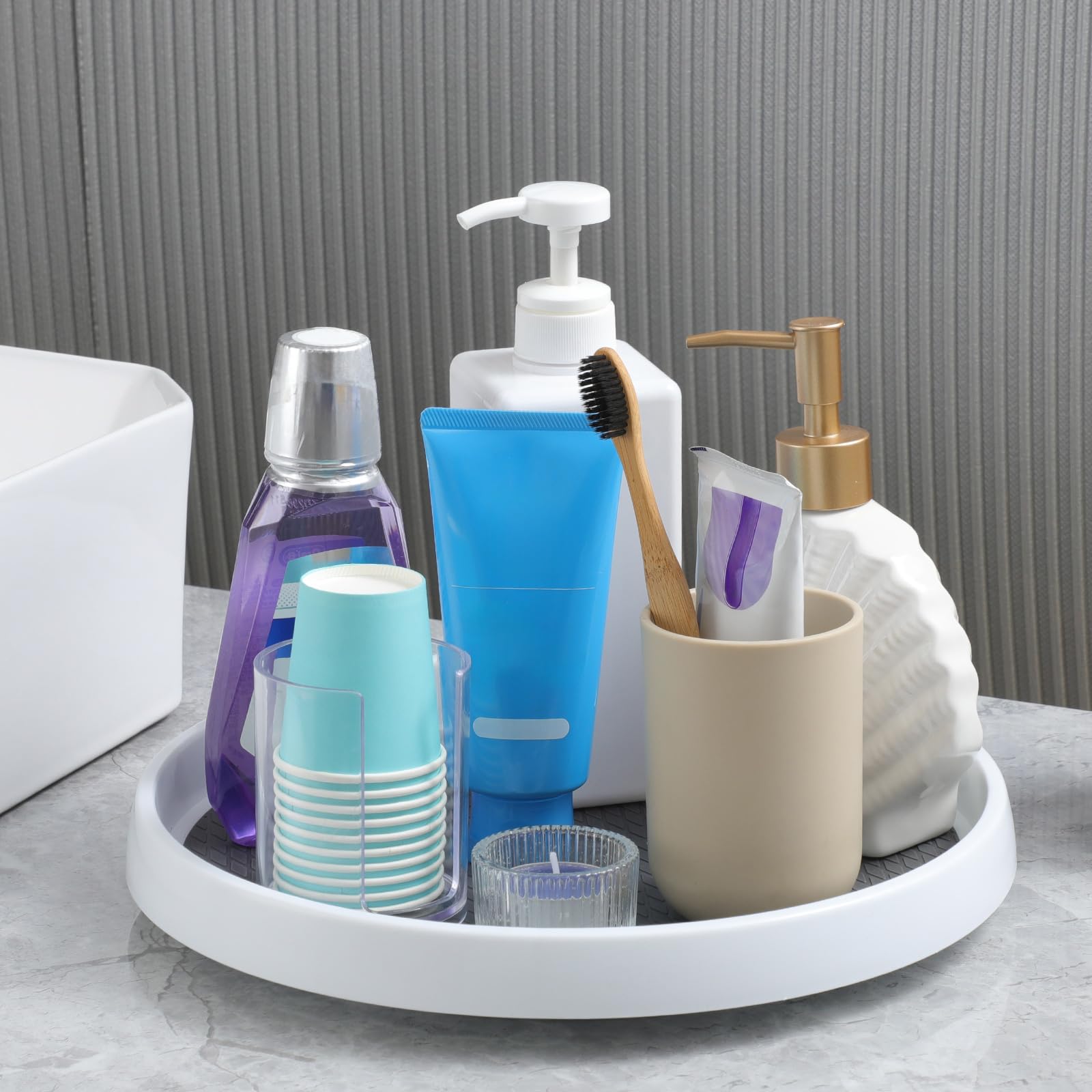 LANDNEOO 12-inch turntable vanity makeup organizer for cosmetics