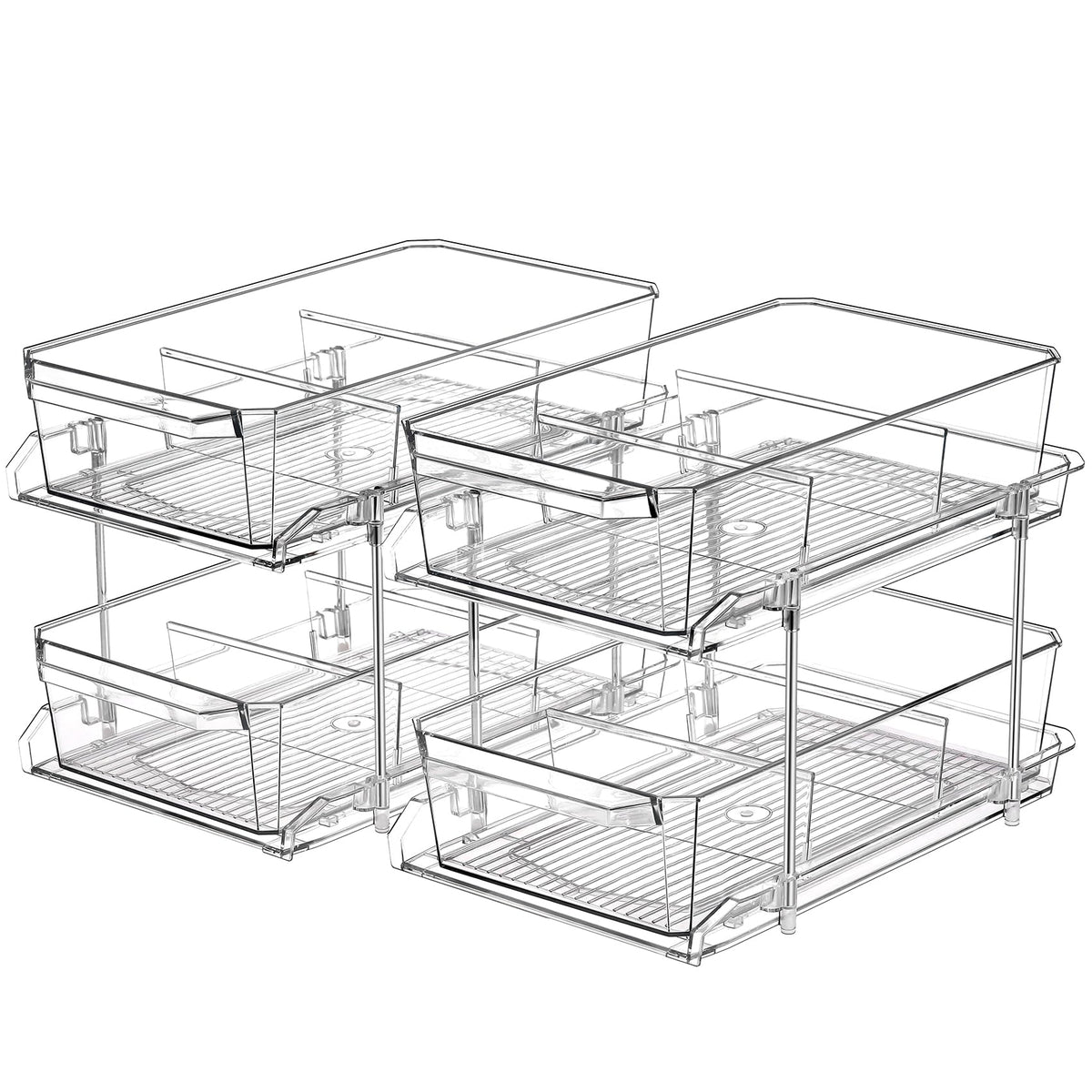 LANDNEOO 2-tier organizer with dividers keeps items organized and accessible.