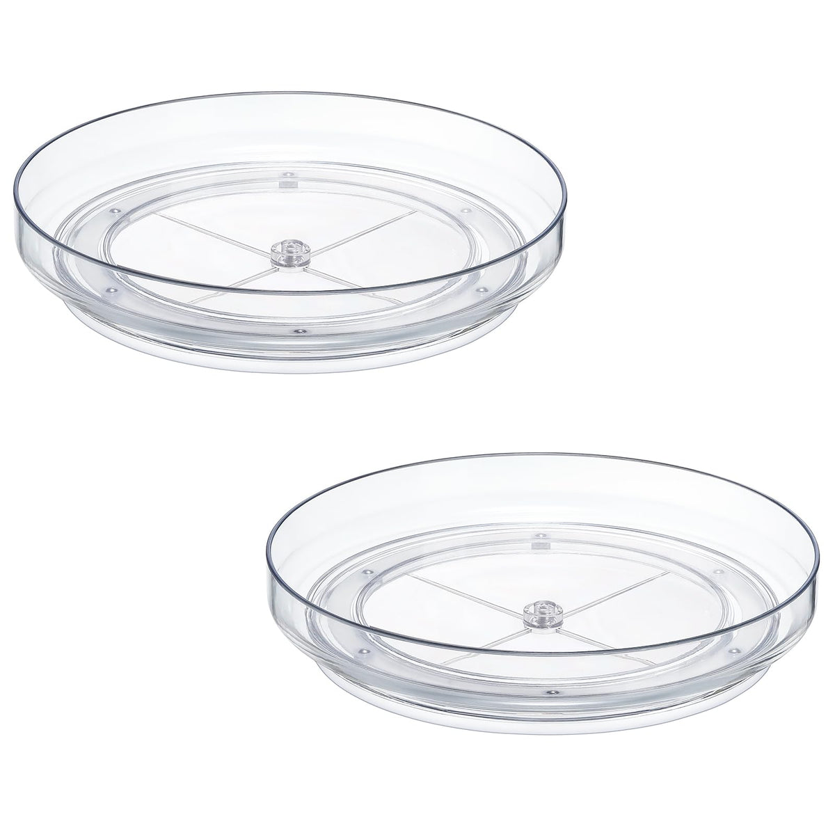 LANDNEOO 9-inch clear acrylic lazy susan top view, ideal for pantry organization
