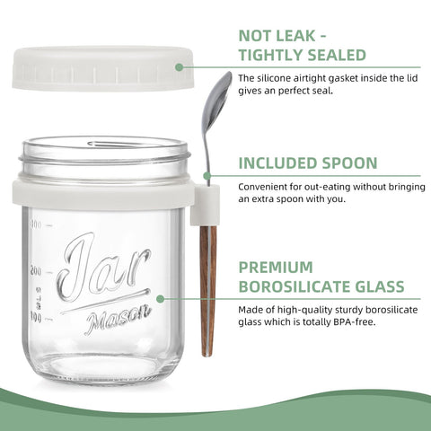 LANDNEOO borosilicate glass jars for fresh cereals and oats
