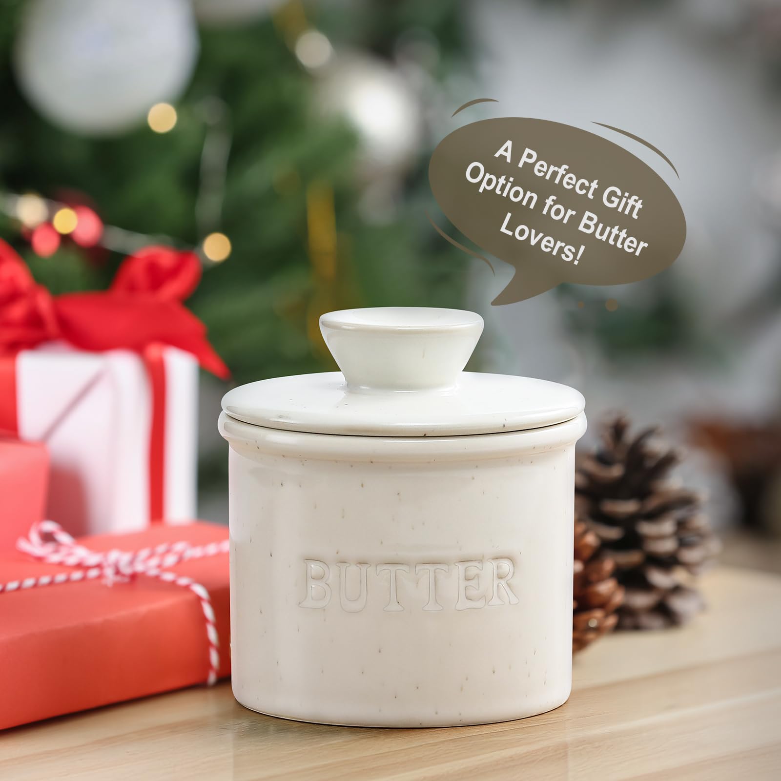 LANDNEOO butter crock on a kitchen decor setup elevating everyday spreads.
