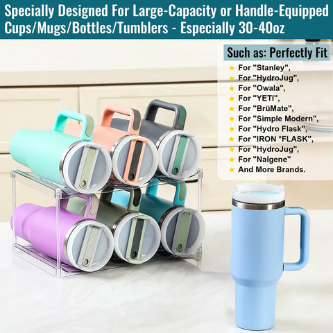 LANDNEOO clear acrylic bottle rack with 4 posts provides stable storage.