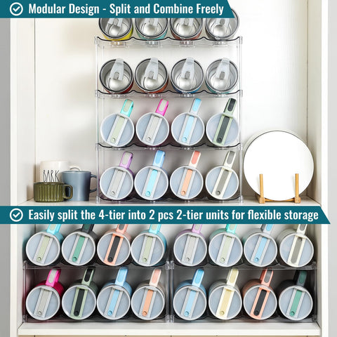 LANDNEOO clear acrylic shelves offer quick visibility and modern kitchen appeal