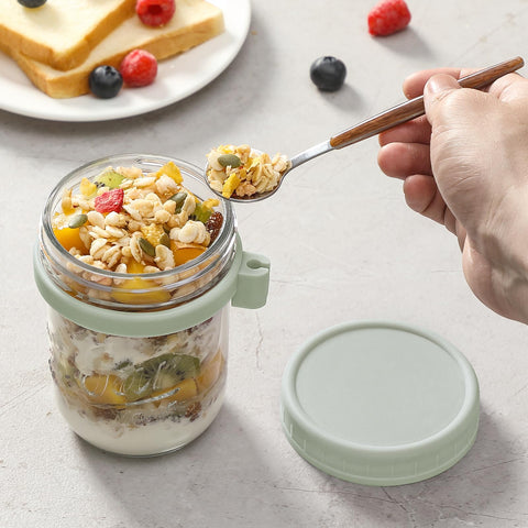 LANDNEOO crystal clear glass jar shows contents and portions clearly.
