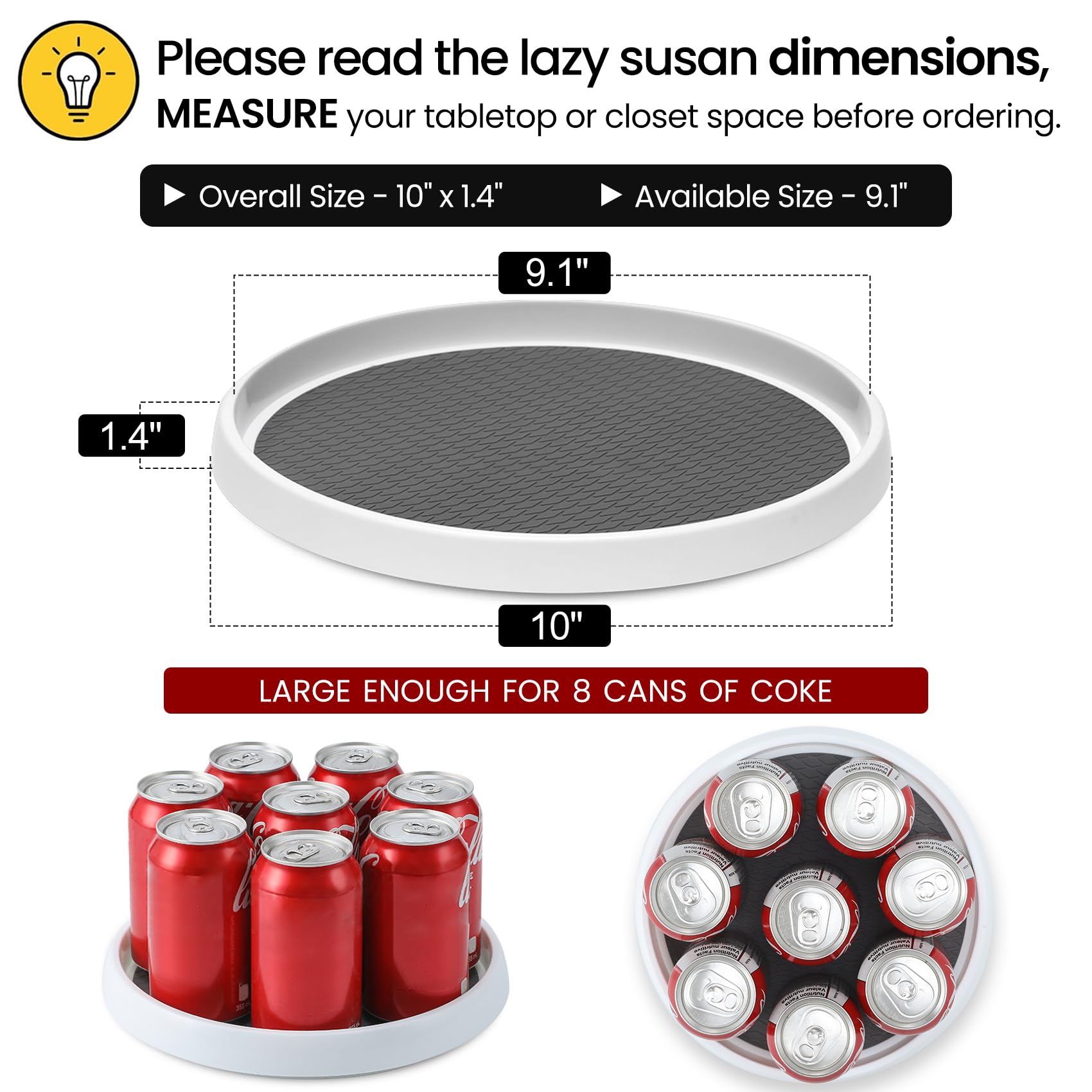 LANDNEOO diamond nonslip surface stabilizes condiments during rotation