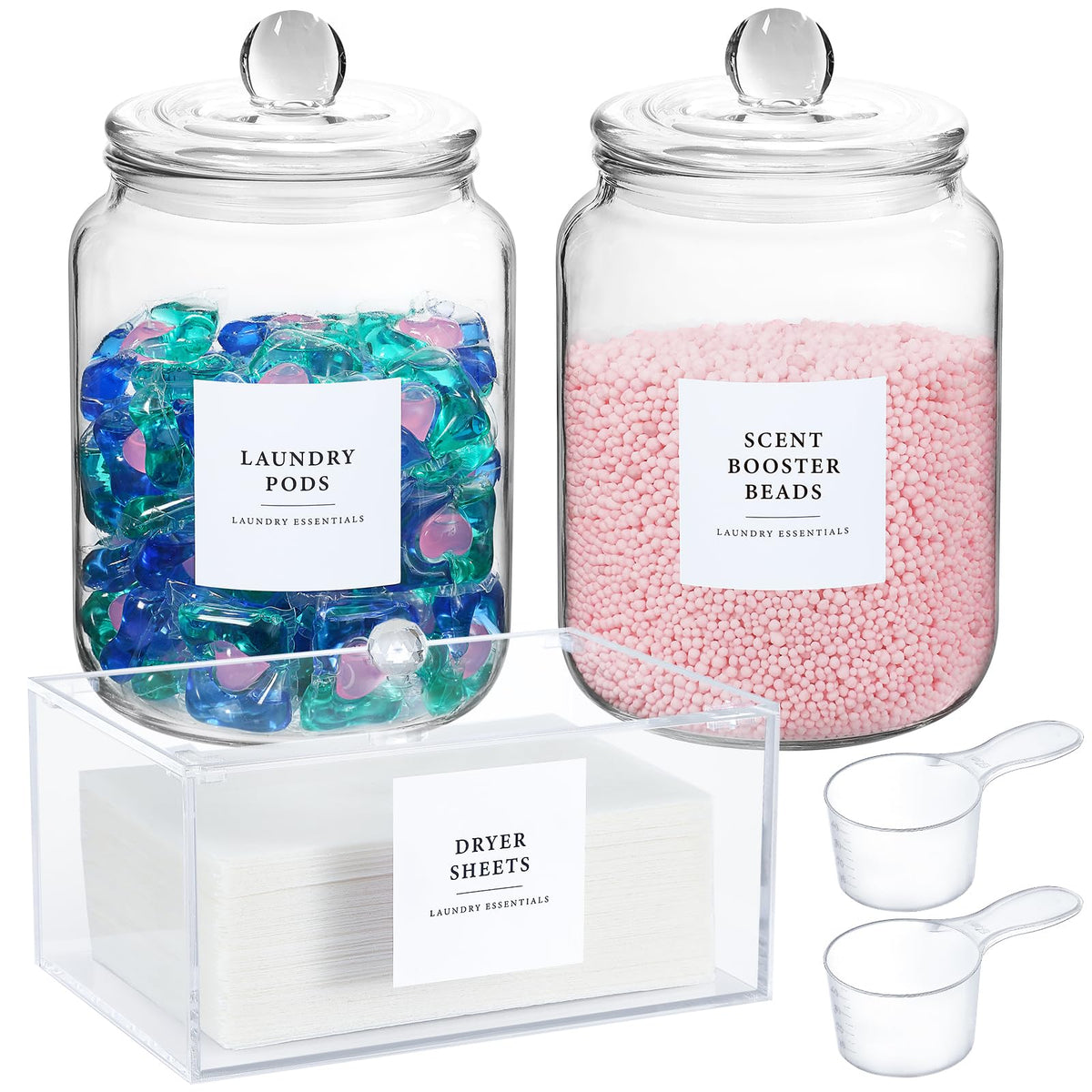 LANDNEOO half-gallon glass jar with lid for organized storage