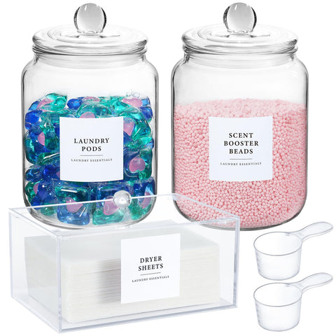 LANDNEOO half-gallon glass jar with lid for organized storage