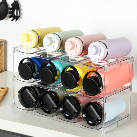 LANDNEOO 17x7.8x10-inch rack holds twelve bottles neatly.