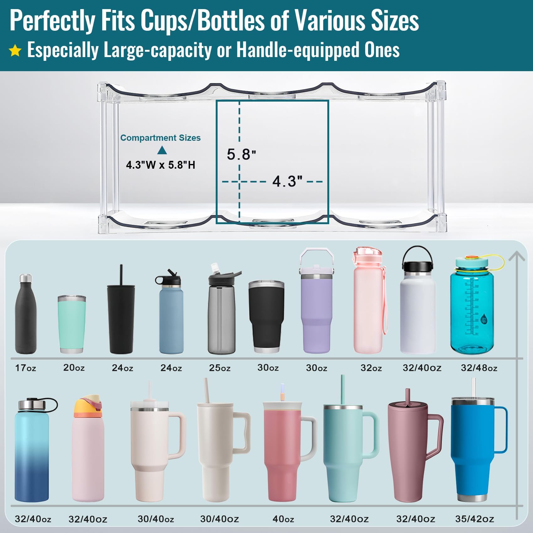 LANDNEOO HydroJug bottle rack saving space and reducing clutter in cabinets