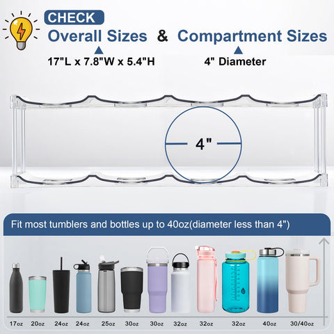 LANDNEOO clear shelves showcase bottles while saving cabinet space.