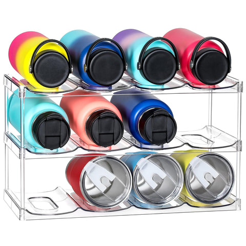 LANDNEOO larger-compartment organizer keeps 12 large bottles neatly organized.