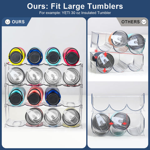 LANDNEOO 4-tier rack side view shows sturdy posts and secure bottle storage