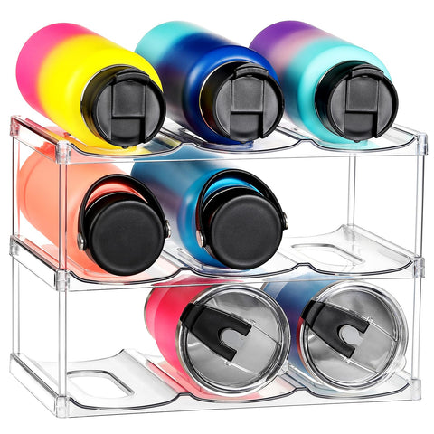 LANDNEOO larger-compartment bottle rack holds large tumblers securely