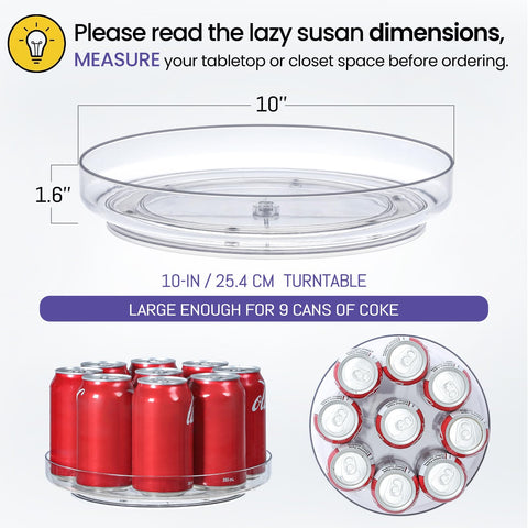 LANDNEOO clear lazy susan pantry organization for easy bottle access.
