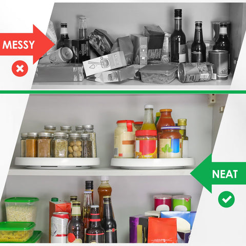LANDNEOO pantry organizer for drinks and snacks on a lazy susan