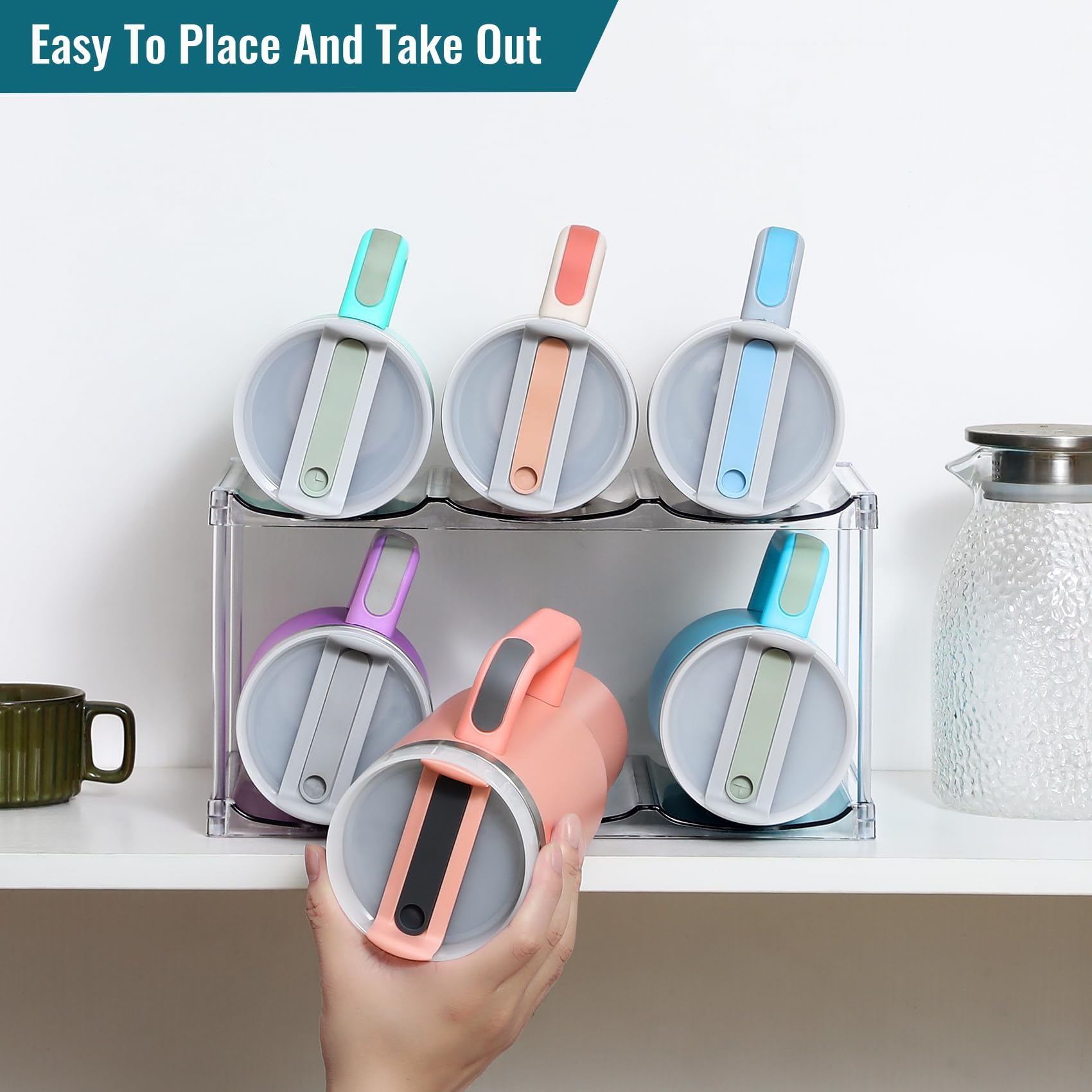 LANDNEOO pantry and fridge bottle shelf keeps beverages neatly arranged.
