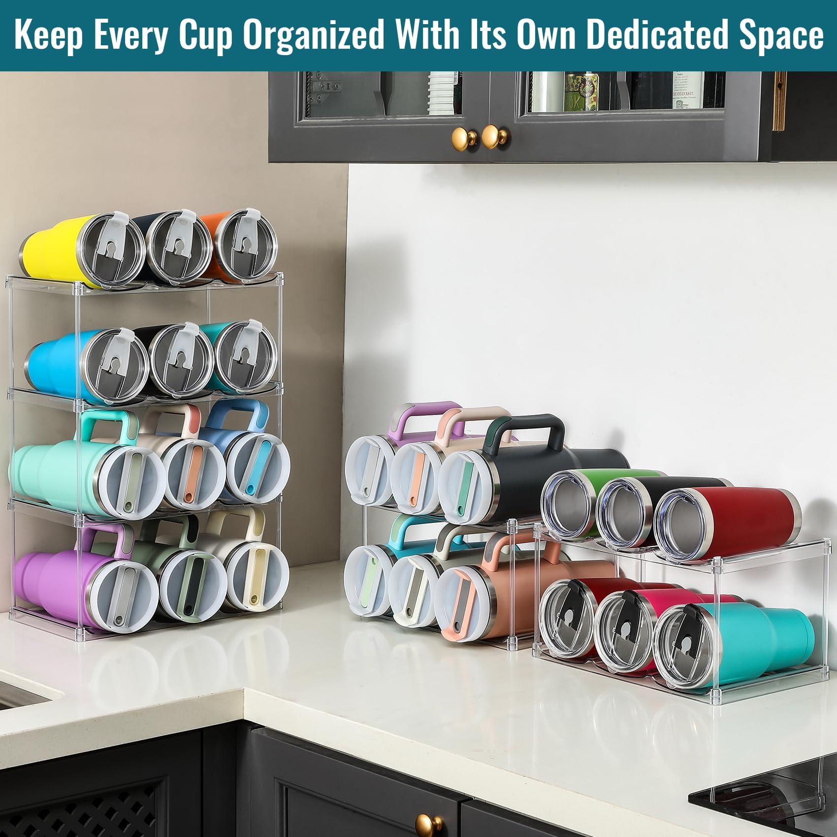 LANDNEOO Simple Modern tumbler storage fits glass or plastic bottles neatly