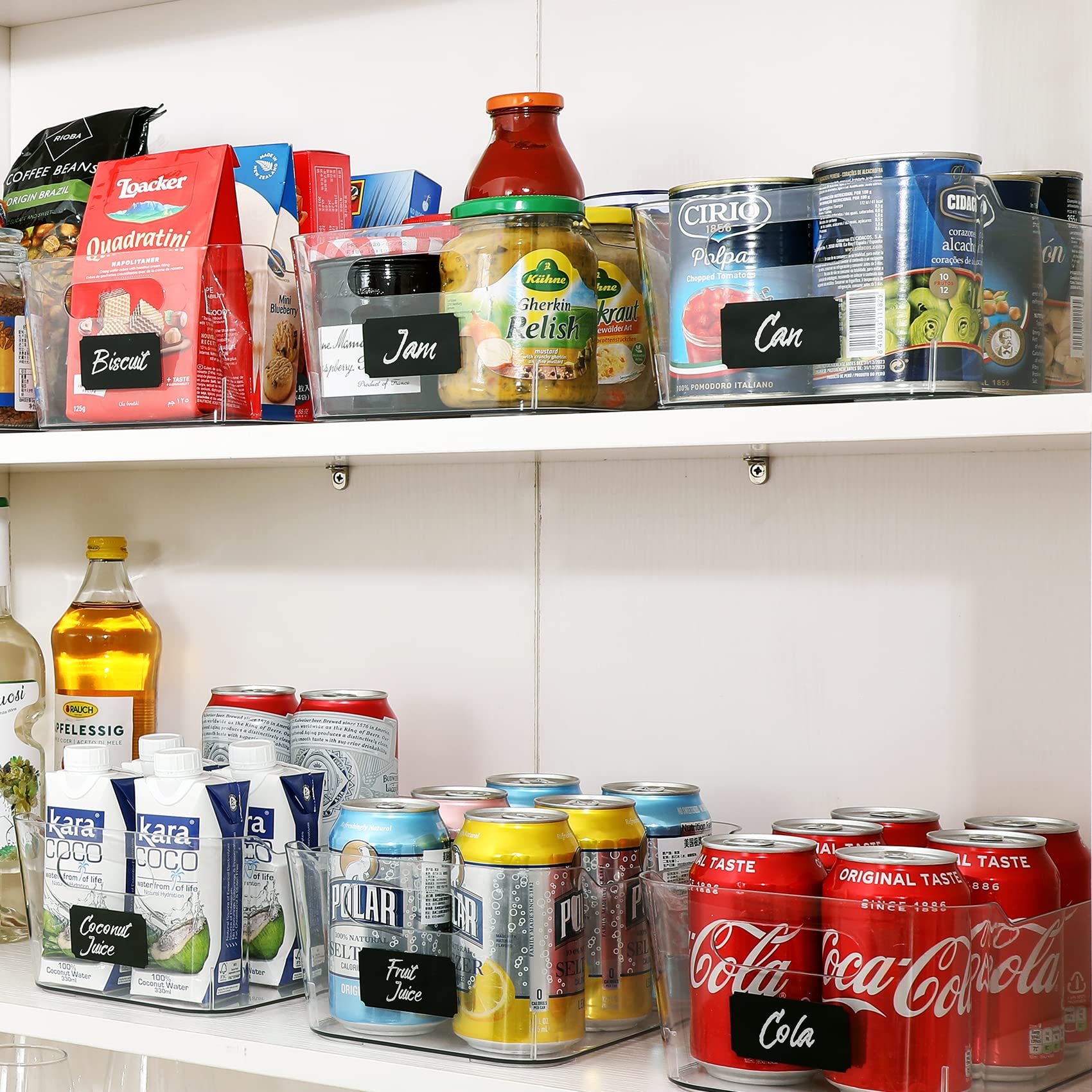 LANDNEOO SOHO 12-pack clear bins with labels simplify drawer organization.