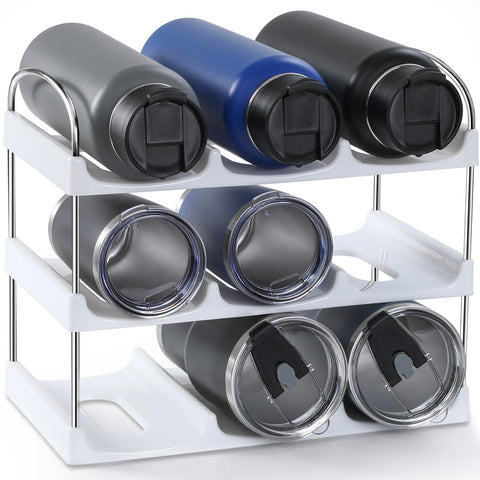 LANDNEOO 9-bottle capacity rack keeps beverages organized and accessible.