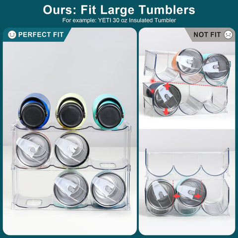 LANDNEOO stackable bottle organizer shows a clear design for easy viewing