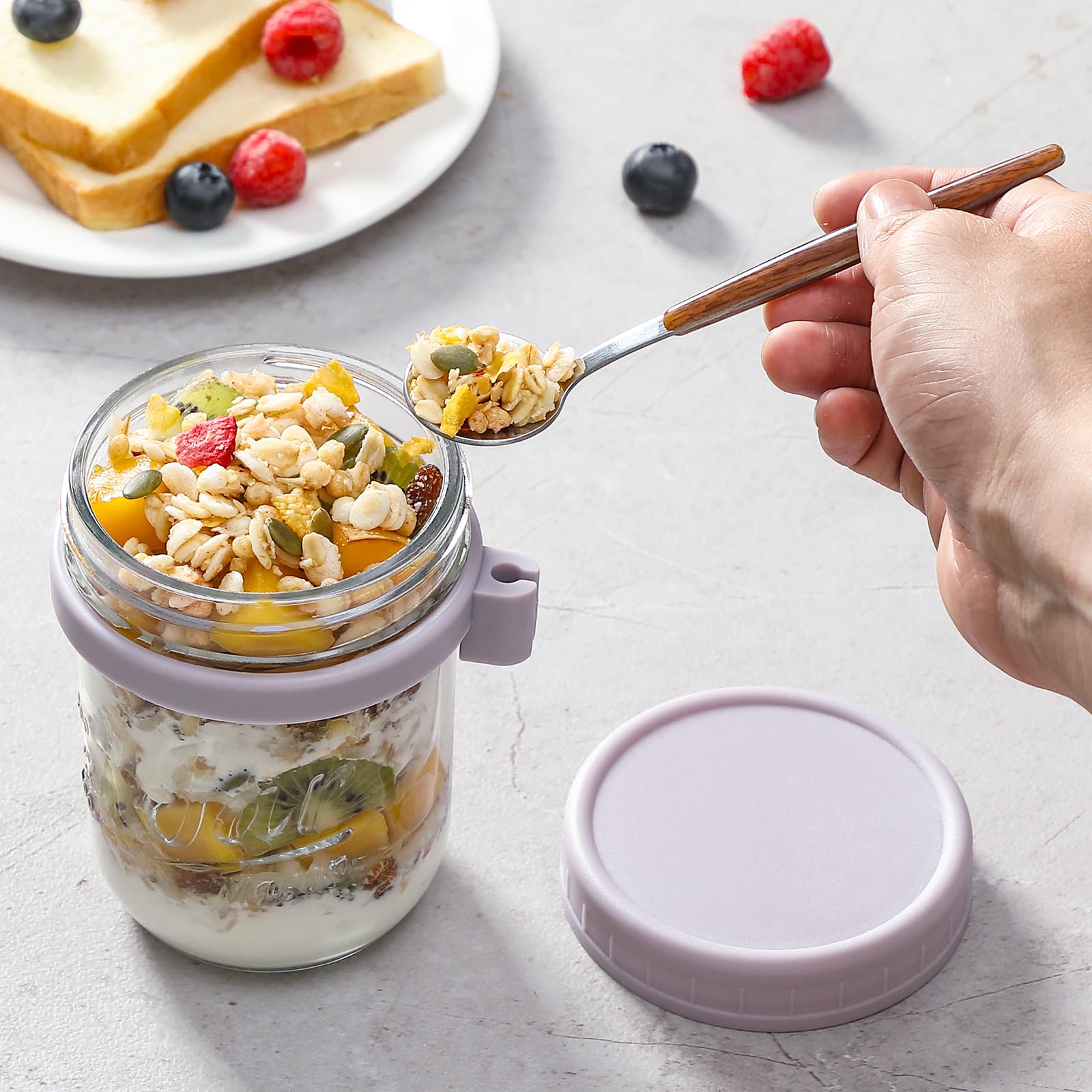 LANDNEOO spoon holder with stainless steel spoons for on-the-go dining