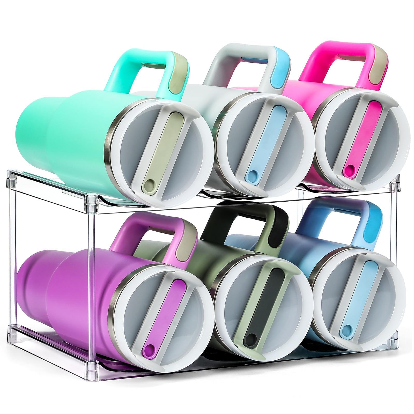 LANDNEOO Stanley 40oz bottle rack keeps large bottles organized on the kitchen counter.