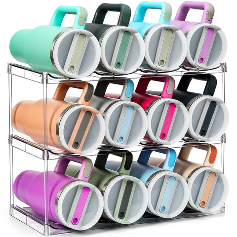 LANDNEOO 3-tier bottle holder front view for Stanley bottles and large cups