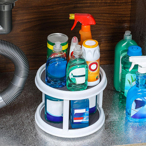 LANDNEOO under-sink storage turntable helps maximize tight space