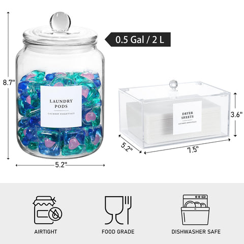 LANDNEOO wide-mouth glass jar for easy filling and access