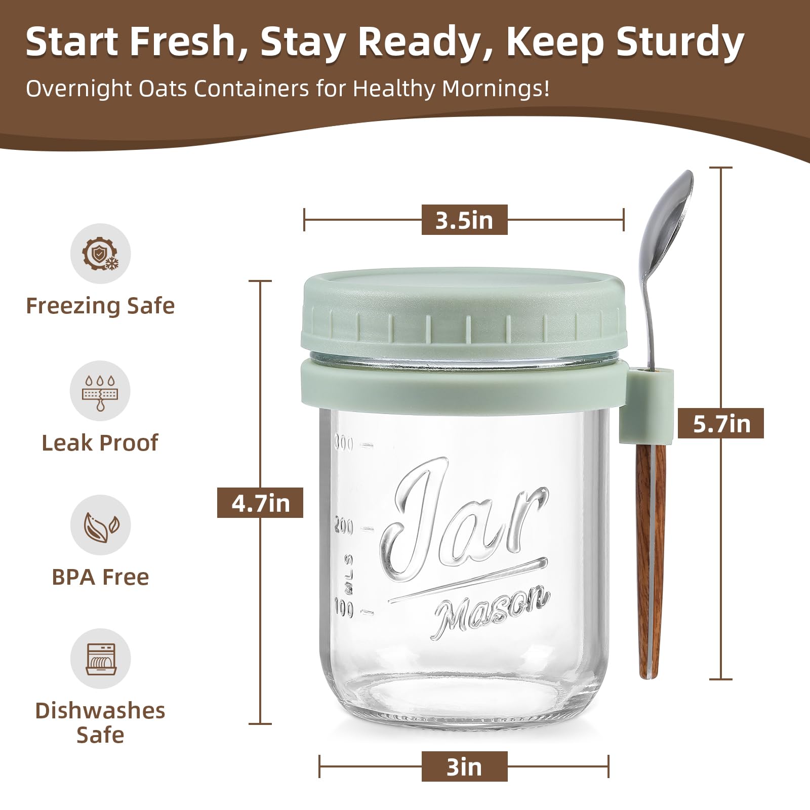 LANDNEOO wide opening glass jar makes filling and cleaning simple.